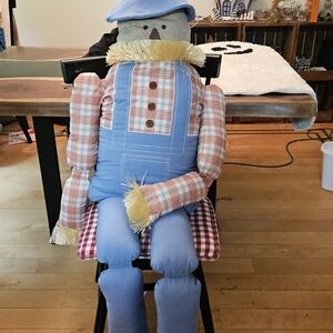Plaid and Blue Scarecrow Decor Storehouse Seasonal Decorative Pillow